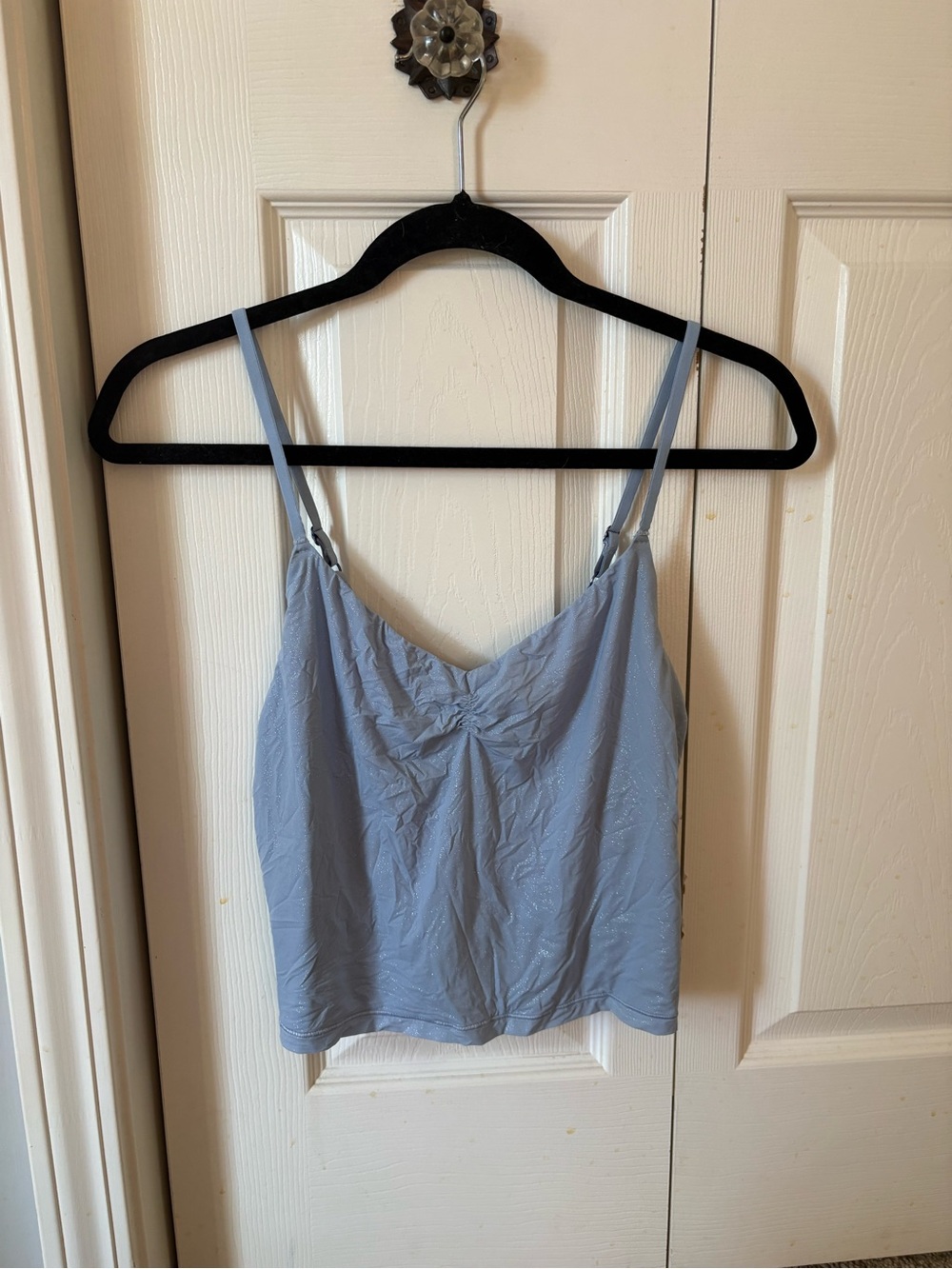 aerie Shimmery Light Blue Spaghetti Strap Cami Tank
